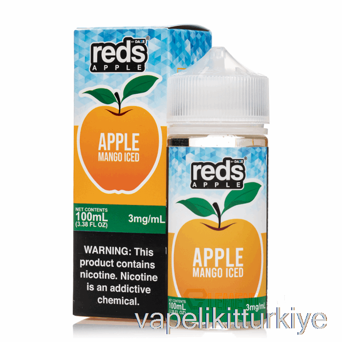 Vape Pen Vape Mate Buzlu Mango - Kırmızı Elma E-suyu - 7 Daze - 100ml 6mg